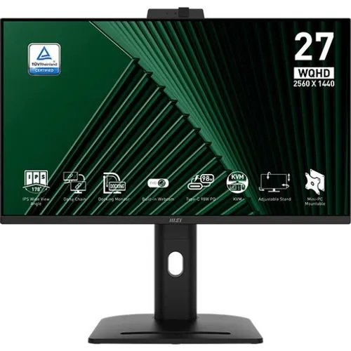 27" Монитор MSI Pro MP275QPDG, 2560x1440, IPS, 100Гц, 2хHDMI, 1хDP, черный [9s6-3pc8cm-005]