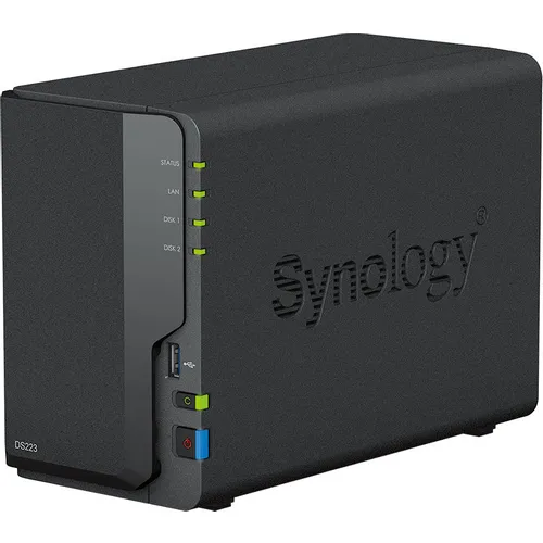 Сетевое хранилище NAS SYNOLOGY DS223, 2-bay, настольный, RTD1619B