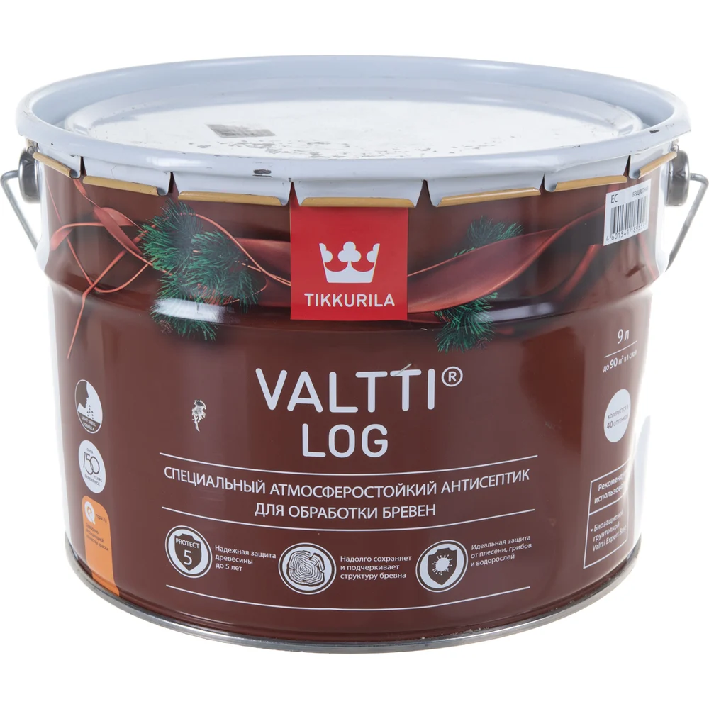 Атмосферостойкий специальный антисептик для бревен Tikkurila VALTTI LOG 700010347