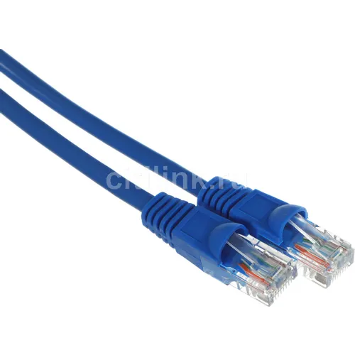 Патч-корд Buro UTP-5E-1,5M-BL литой (molded), UTP, кат.5E, 1.5м, 4 пары, 26AWG, алюминий омедненный, многожильный, синий