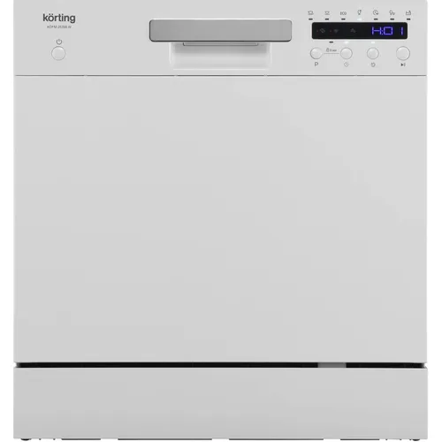 Посудомоечная машина Korting KDFM 25358 W, компактная, настольная, 55см, загрузка 8 комплектов, белая