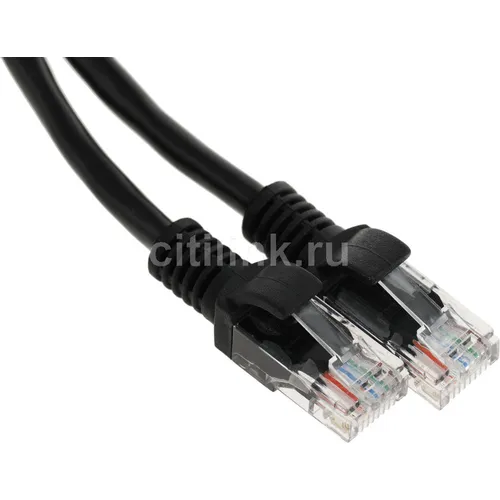 Патч-корд PREMIER PP12-1M/BK литой (molded), UTP, кат.5E, 1м, 4 пары, 26AWG, алюминий омедненный, многожильный, черный
