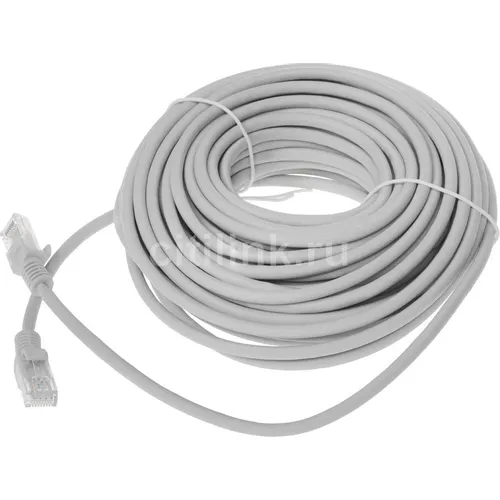 Патч-корд CABLEXPERT PP31-15M литой (molded), UTP, кат.5E, 15м, 4 пары, 24AWG, медь, многожильный, серый
