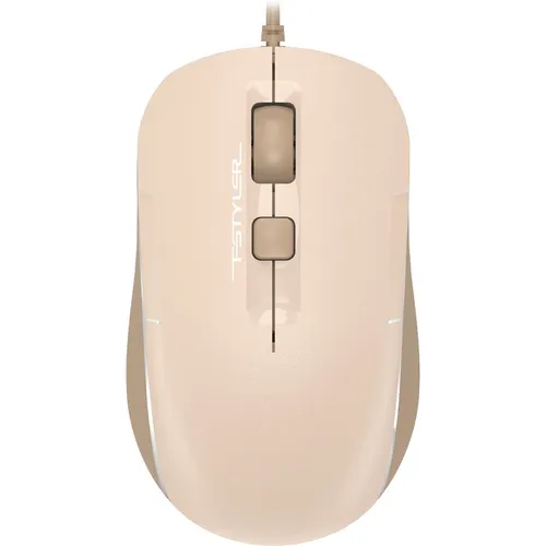 Мышь проводная A4TECH Fstyler FM26, оптическая, USB, 1600dpi, бежевый и коричневый [fm26 usb (cafe latte)]