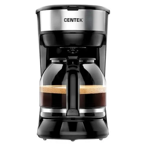 Кофеварка CENTEK CT-1147, капельная, черный /нержавеющая сталь