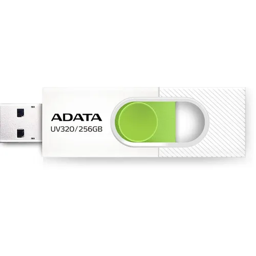 Флешка USB A-Data UV320 256ГБ, USB3.2, белый и зеленый [auv320-256g-rwhgn]