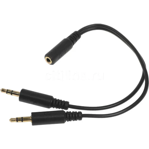 Адаптер аудио A4TECH AD-4P, Jack 3.5 (f) - 2xJack 3.5 (m), 0.2м, черный