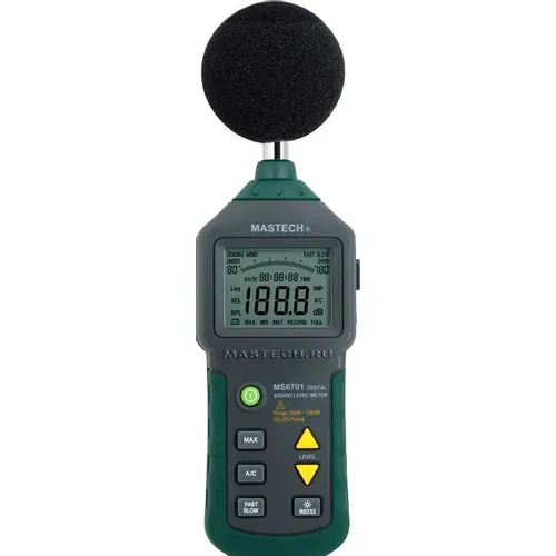 Измеритель уровня шума портативный MASTECH MS6701, зеленый/ черный [13-1252]