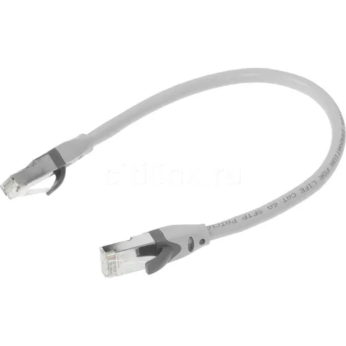 Патч-корд VENTION IBHHAA литой (molded), STP, кат.6A, 0.3м, 4 пары, 24AWG, медь, многожильный, серый