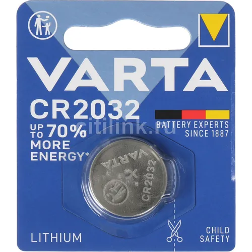 CR2032 Батарейка VARTA Electronics BL1 Lithium, 1 шт.