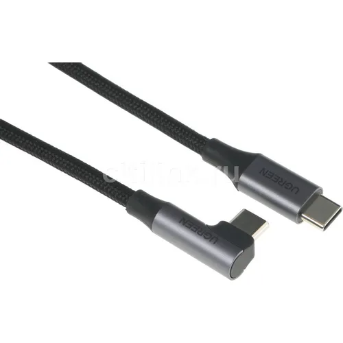 Кабель UGREEN US334, USB Type-C (m) - USB Type-C (m), 2м, 5A, черный [70645]