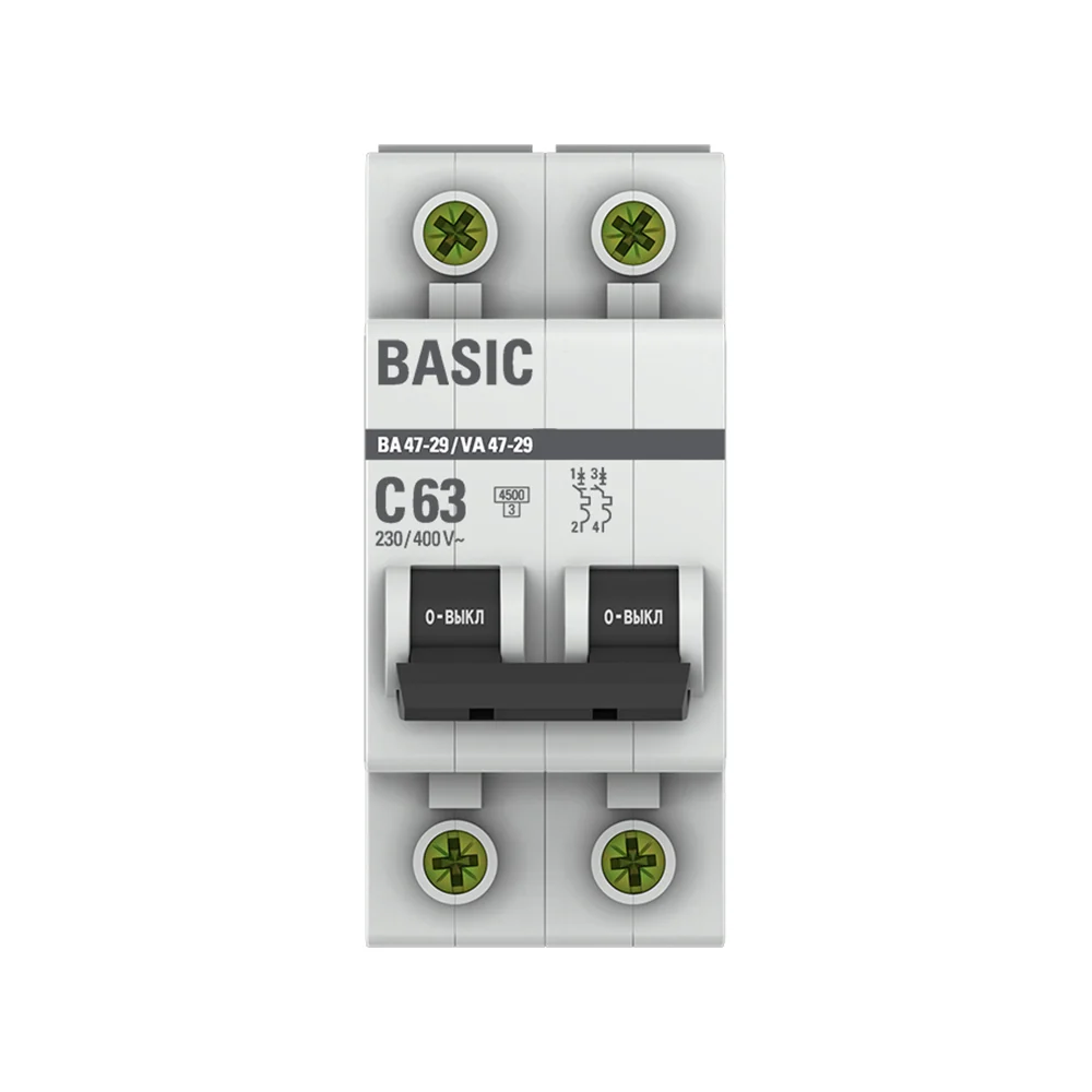 Автоматический выключатель EKF Basic ВА 47-29 mcb4729-2-63C