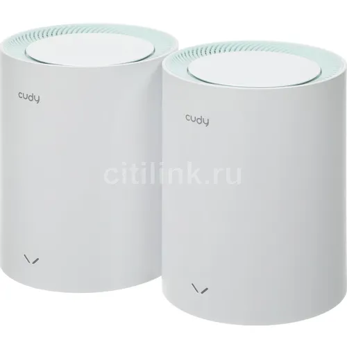 Бесшовный Mesh роутер CUDY M1500, Wi-Fi 6, AX1500, 2.4/5ГГц, 2 LAN, белый, 2 шт. в комплекте [m1500(2-pack)]