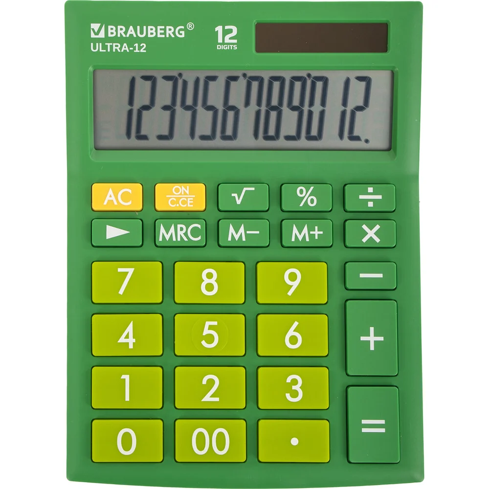 Настольный калькулятор BRAUBERG ULTRA-12-GN 250493