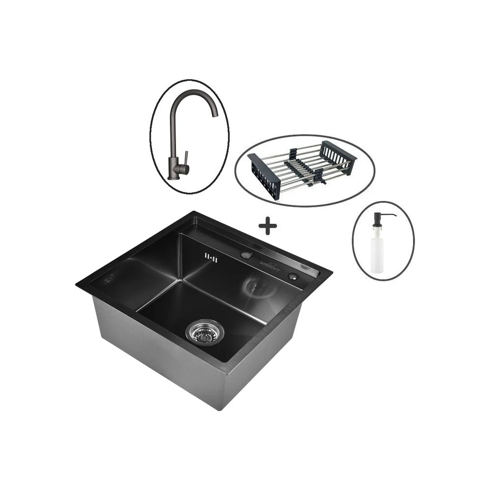 Набор мойка WISENT WS35050B/WGER019B/W405B/W302644B/W4998-3-U