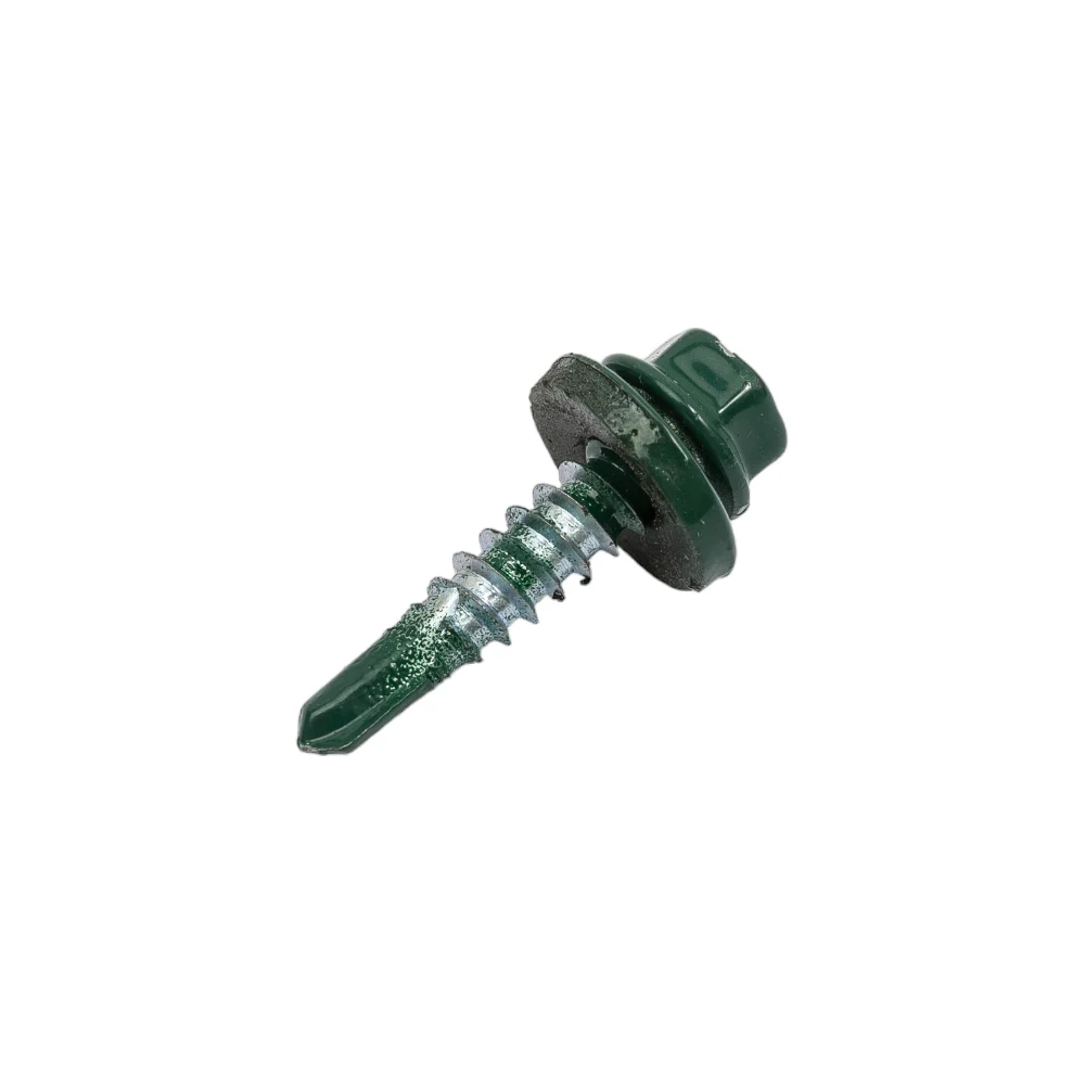Кровельный саморез качественный крепеж 5,5/25 RAL600570 зеленый мох (70 шт.) 0300113
