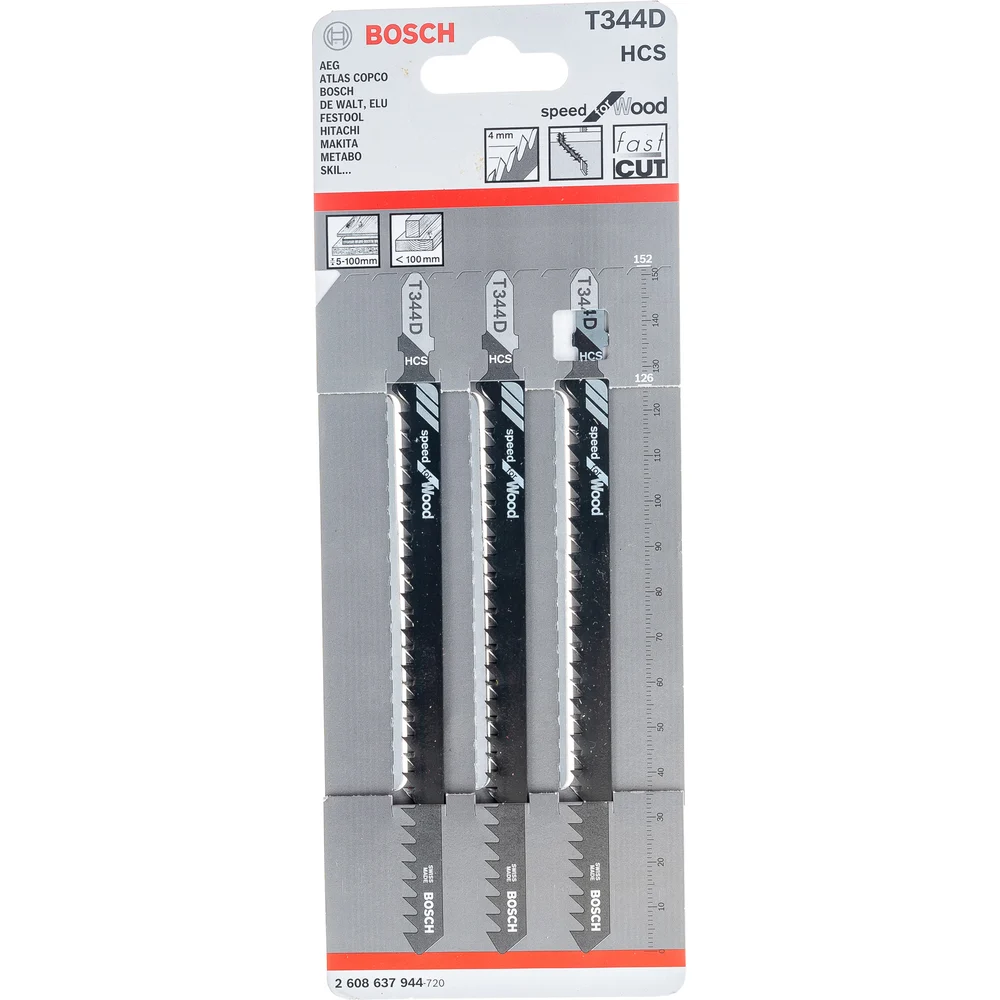 Пилки для лобзика по дереву Bosch T344D 2608637944