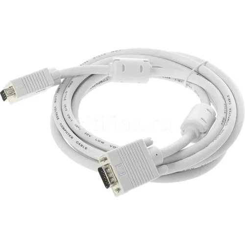 Кабель VGA Buro CAB016S-10, VGA (m) - VGA (m), ферритовый фильтр , 3м, серый