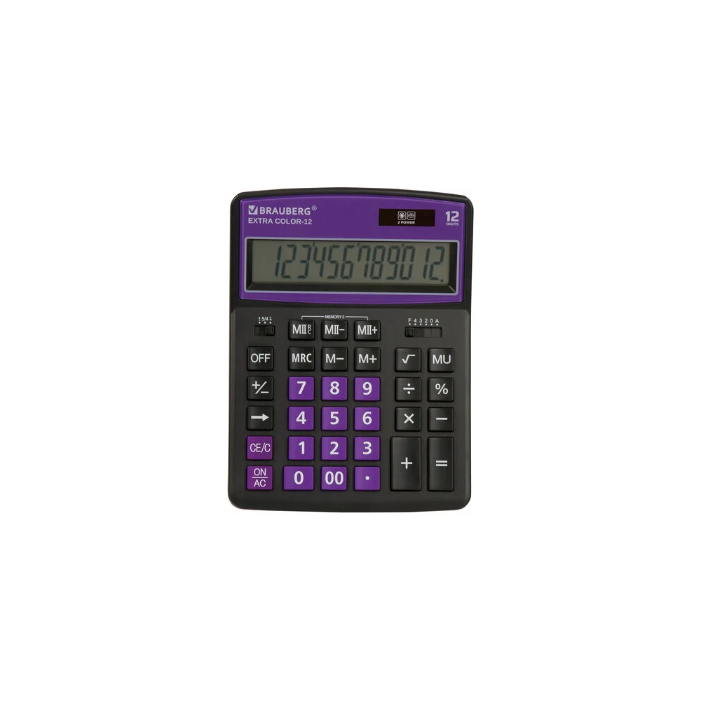 Настольный калькулятор BRAUBERG EXTRA COLOR-12-BKPR 250480