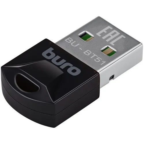 Bluetooth адаптер Buro BU-BT51 BT 5.1+EDR class 1.5, USB, 20м, черный
