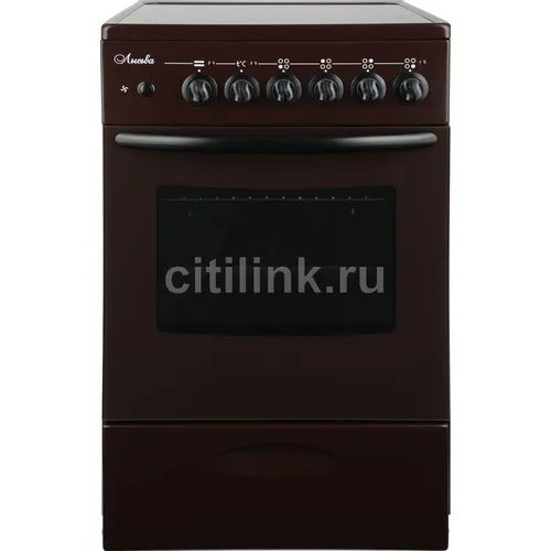 Электрическая плита Лысьва EF4004MK00, стеклокерамика, без крышки, коричневый