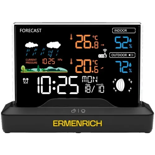 Термогигрометр портативный ERMENRICH Report WR40, черный [86035]