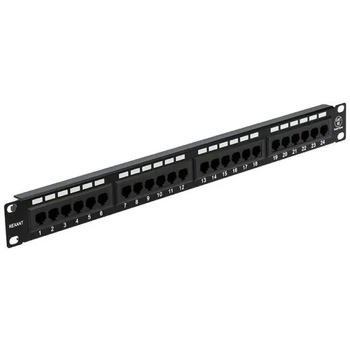 Патч-панель Rexant (04-0021) 19" 1U 24xRJ45 кат.5E UTP