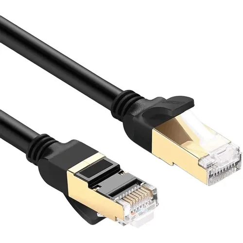 Патч-корд UGREEN NW107 литой (molded), FTP, кат.7, 5м, 4 пары, 28AWG, медь, многожильный, черный