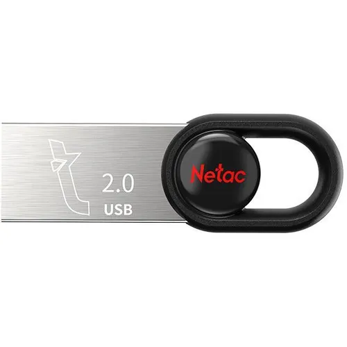 Флешка USB NETAC UM2 64ГБ, USB2.0, серебристый и черный [nt03um2n-064g-20bk]