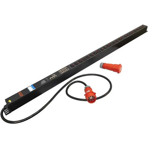 Блок распределения питания POWERCOM PDU-32AVMS24-18C3-6C9-3P, вертикал.размещ., C13Х18, C19Х6, Тип вход. тока 3x32A, 2м