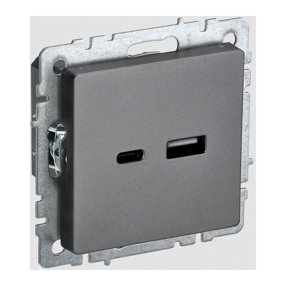 Розетка usb IEK Brite BR-U22-018-K46