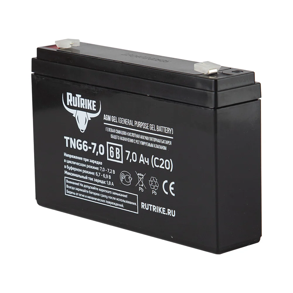 Тяговый аккумулятор Rutrike TNG6-7,0 (6V7,0A/H C20) 23981