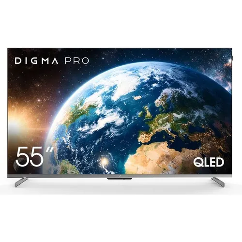 55" Телевизор DIGMA PRO QLED 55D QLED, 4K Ultra HD, СМАРТ ТВ, Google TV, черный графит