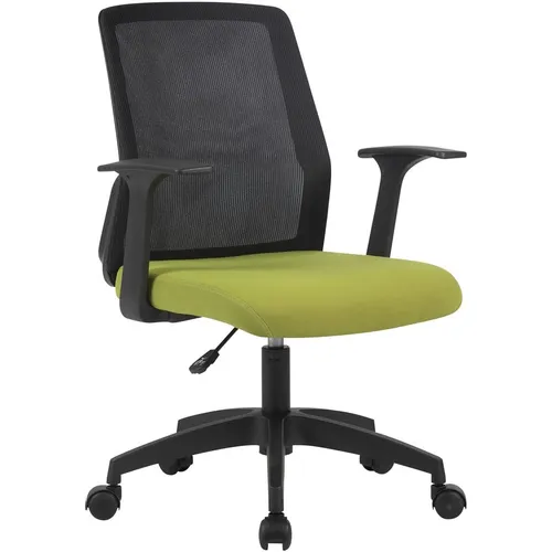 Кресло Cactus CS-MC222, сетка/ткань, до 100кг, фиксированные подлокотники, салатовый