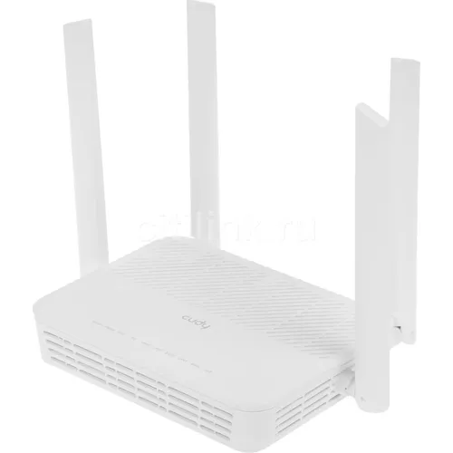 Wi-Fi роутер CUDY WR3000P, Wi-Fi 6, AX3000, 2.4/5ГГц, 4 LAN, 1xUSB, белый