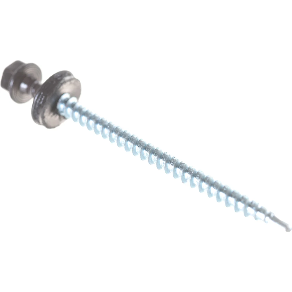 Кровельный саморез КРЕП-КОМП 4,8х70 RAL8019 серо-коричневый (100 шт.) ск708019ф