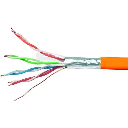 Кабель CABLEXPERT FPC-5051E-LSZH-4-CU FTP, кат.5E, 305м, 4 пары, 24AWG, 0.51мм, многожильный, оранжевый