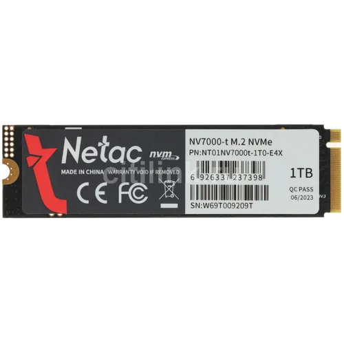 SSD накопитель NETAC NV7000-t NT01NV7000t-1T0-E4X 1ТБ, M.2 2280, PCIe 4.0 x4, NVMe, M.2