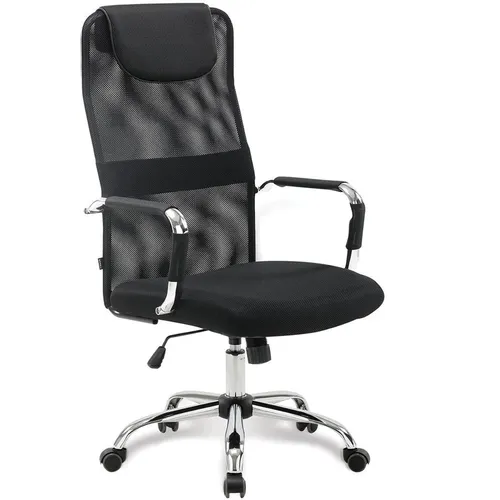 Кресло BRABIX Fit EX-514, сетка/ткань, до 120кг, топ-ган, фиксированные подлокотники, черный