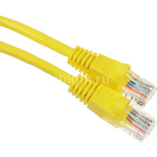 Патч-корд Buro литой (molded), UTP, кат.5E, 0.25м, 4 пары, 26AWG, алюминий омедненный, многожильный, желтый