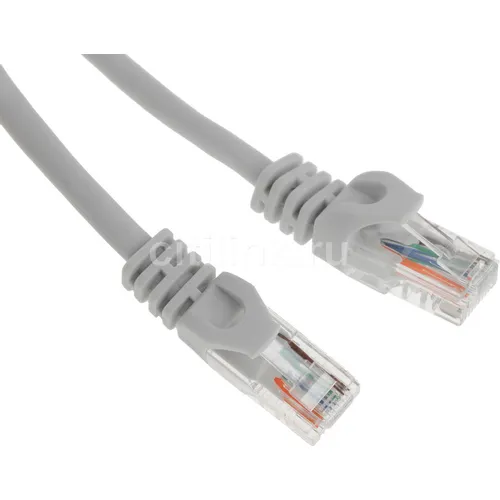 Патч-корд ITK вилка RJ-45, вилка RJ-45, кат.5E, ПВХ, 5м, серый [pc01-c5eu-5m]