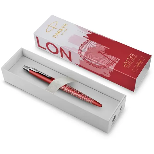 Ручка шариковая Parker Jotter Global Icons SE London K179 корп.красный металлик чернила синий коробка подарочная [2221603]
