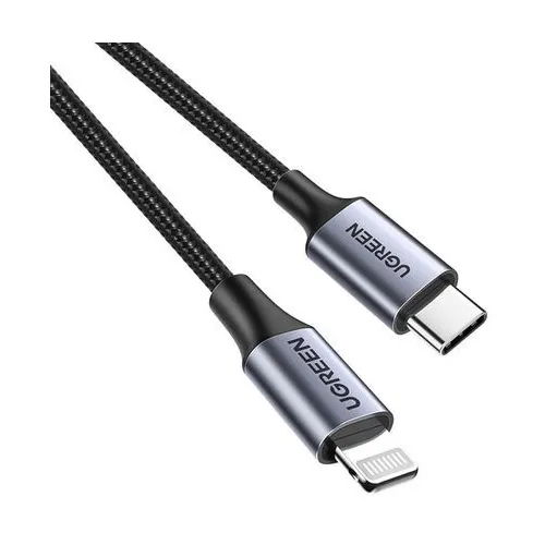 Кабель UGREEN US304, Lightning (m) - USB Type-C (m), 1м, MFI, серый [60759]