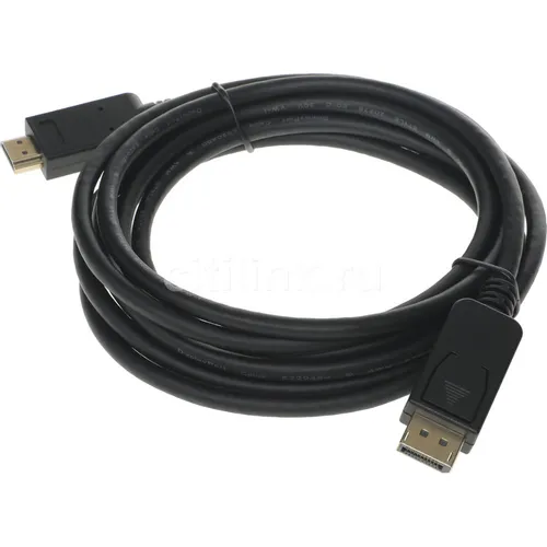 Кабель аудио-видео Buro v. 1.2, DisplayPort (m) - HDMI (m), ver 1.2, ver 2.0, 3м, GOLD, черный [bhp dpp_hdmi-3]