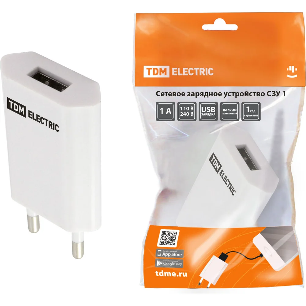 Сетевое зарядное устройство TDM ELECTRIC СЗУ 1 SQ1810-0001