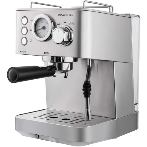 Кофеварка MAUNFELD MF-721S PRO, рожковая, нержавеющая сталь