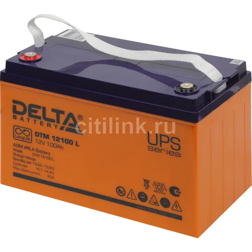 Аккумуляторная батарея Delta DTM 12100 L для ИБП, 12В, 100Ач
