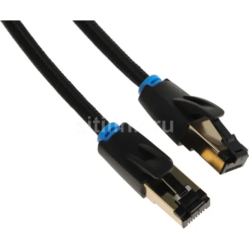 Патч-корд VENTION IKGBJ литой (molded), STP, кат.8, 5м, 4 пары, 30AWG, медь, многожильный, черный