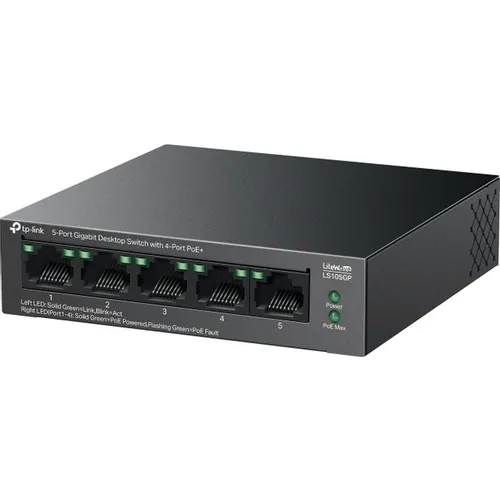 Коммутатор TP-LINK LS105GP, неуправляемый