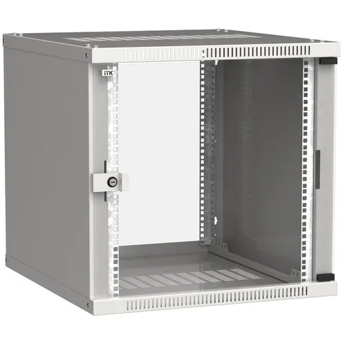 Шкаф коммутационный ITK Linea WE LWE3-09U66-GF настенный, стеклянная передняя дверь, 9U, 600x450x600 мм